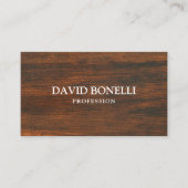 Elegant Mannelijk donker hout Professioneel Visitekaartje (Voorkant)