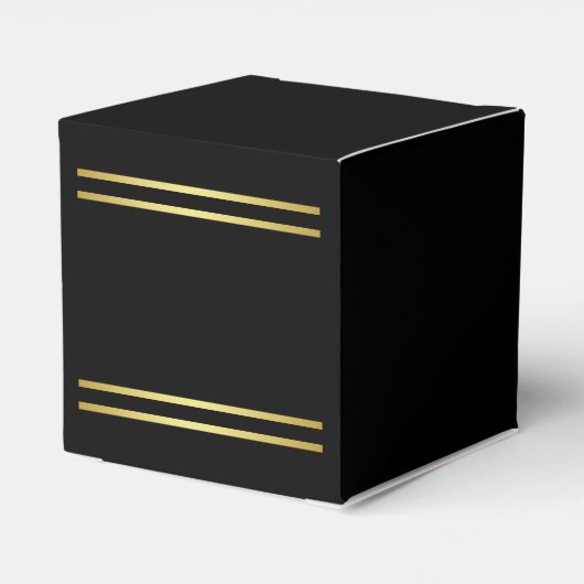 Elegant mannelijk goud & zwart verjaardag bedankdoosjes (Achterkant)