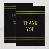 Elegant mannelijk goud & zwart verjaardag bedankkaart (Voorkant / Achterkant)