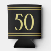 Elegant mannelijk goud & zwart verjaardag blikjeskoeler (Achterkant)