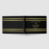 Elegant mannelijk goud & zwart verjaardag gastenboek (Volledig)