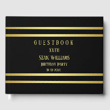 Elegant mannelijk goud & zwart verjaardag