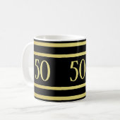 Elegant mannelijk goud & zwart verjaardag koffiemok (Voorkant links)