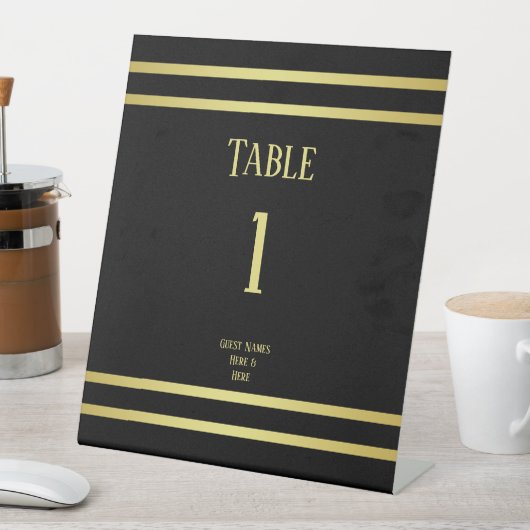 Elegant mannelijk goud & zwart verjaardag reclamebord met voetstuk (Insitu)