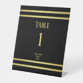 Elegant mannelijk goud & zwart verjaardag reclamebord met voetstuk (Voorkant)