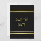 Elegant mannelijk goud & zwart verjaardag save the date (Voorkant)