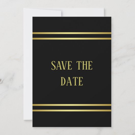 Elegant mannelijk goud & zwart verjaardag save the date (Voorkant)