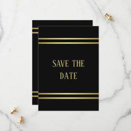 Elegant mannelijk goud & zwart verjaardag save the date