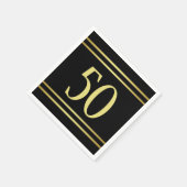 Elegant mannelijk goud & zwart verjaardag servet (Hoek)