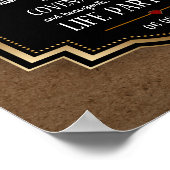 Elegant mannelijk hedendaags huwelijksakte poster (Hoek)