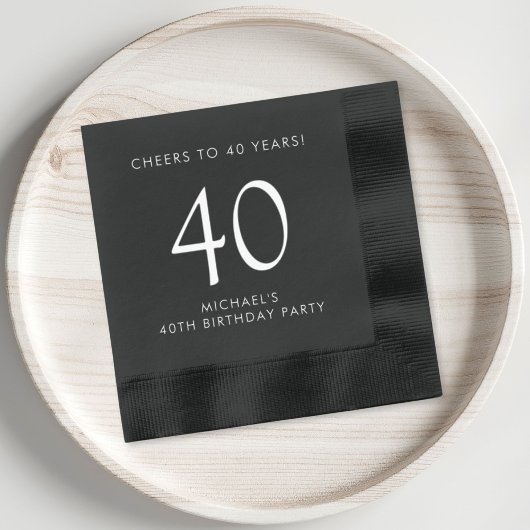 Elegant Mannen 40ste verjaardagsfeest Folie Servetten