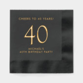 Elegant Mannen 40ste verjaardagsfeest Folie Servetten (Voorkant)