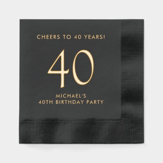 Elegant Mannen 40ste verjaardagsfeest Folie Servetten (Voorkant)