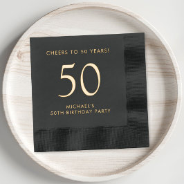 Elegant Mannen 50ste verjaardagsfeest Folie Servetten