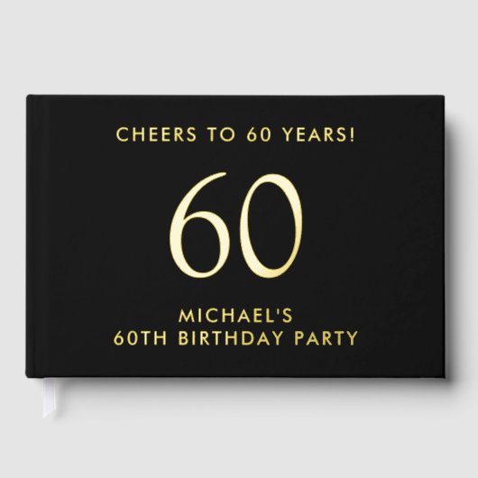 Elegant Mannen 60ste verjaardagsfeest Gastenboek (Voorkant)