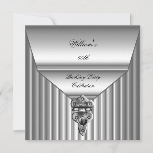 Elegant Mannen 60th Birthday Party Lock Mans 2 Kaart (Voorkant)