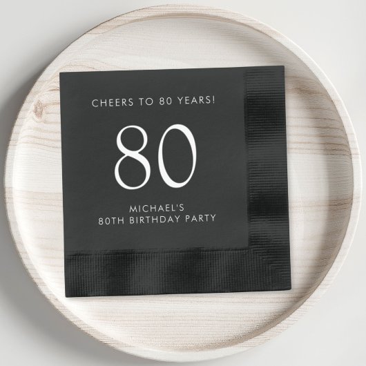 Elegant Mannen 80ste verjaardagsfeest Folie Servetten