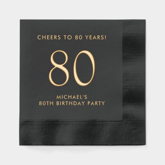 Elegant Mannen 80ste verjaardagsfeest Folie Servetten (Voorkant)