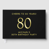 Elegant Mannen 80ste verjaardagsfeest Gastenboek (Voorkant)