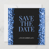 Elegant Mannen Birthday Party Sparkles Blue Kaart (Achterkant)