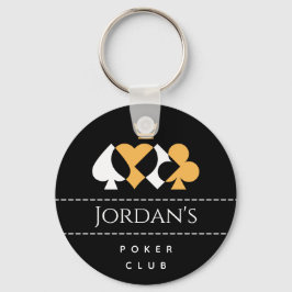 Elegant Mannen Poker Club Royal Suit Symbol & Name Sleutelhanger