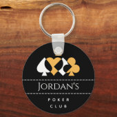 Elegant Mannen Poker Club Royal Suit Symbol & Name Sleutelhanger (Voorkant)