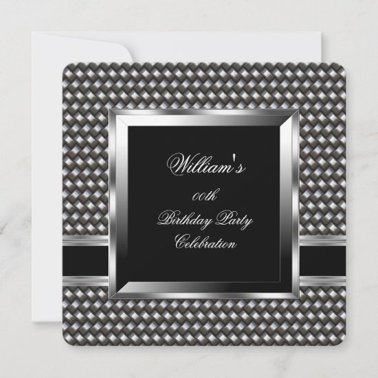 Elegant Mannen Silver Birthday Man 2 Kaart (Voorkant)