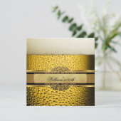 Elegant Mans Beer Black Gold Birthday Party Mannen Kaart (Staand voorkant)