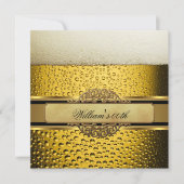 Elegant Mans Beer Black Gold Birthday Party Mannen Kaart (Voorkant)