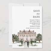 Elegant Mansion Estate Save the Date Kaart (Voorkant)