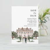 Elegant Mansion Estate Save the Date Kaart (Staand voorkant)