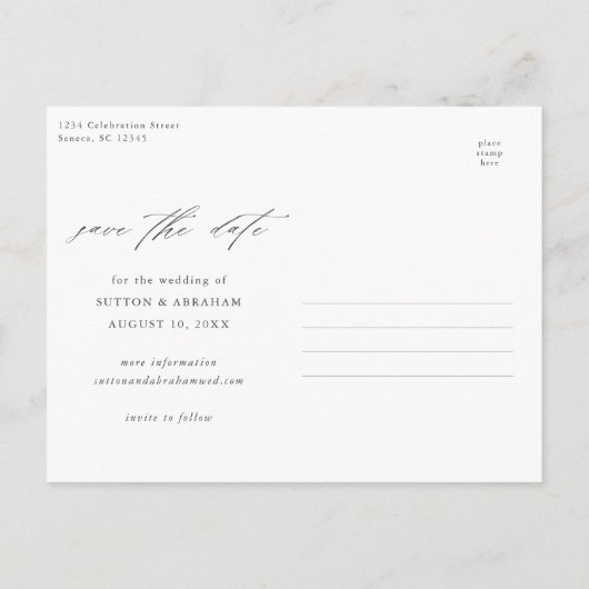 Elegant Manuscript 2 de Berichten van de Foto spar Aankondigingskaart (Achterkant)