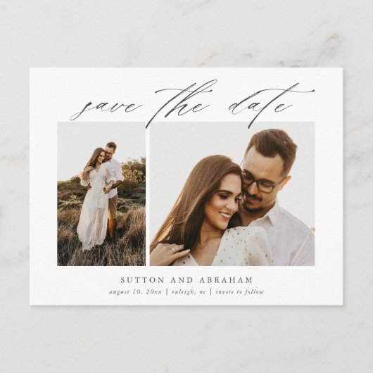 Elegant Manuscript 2 de Berichten van de Foto spar Aankondigingskaart (Voorkant)