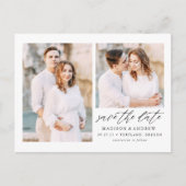 Elegant Manuscript 2 Foto sparen de Datum Aankondigingskaart (Voorkant)