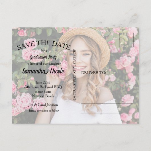 Elegant Manuscript Afstuderen bewaart de DATUM Briefkaart (Achterkant)