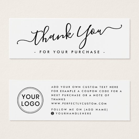 Elegant manuscript bedrijfs logo dank u kaart opne (Voorkant /achterkant)