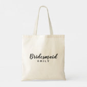 Elegant Manuscript Bridesmaid Persoonlijke Naam Tote Bag (Achterkant)