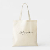 Elegant Manuscript Bridesmaid Persoonlijke Naam Tote Bag (Achterkant)