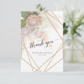 Elegant Manuscript Dank u Moderne Geometrische Flo Bedankkaart (Staand voorkant)