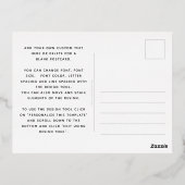 Elegant manuscript echte folie dank u zwart briefk feestdagen briefkaart (Achterkant)