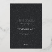 Elegant manuscript eenvoudig één afstuderen invita folie uitnodiging (Achterkant)