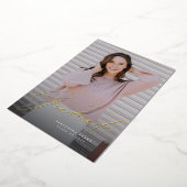 Elegant manuscript eenvoudig één afstuderen invita folie uitnodiging (Gedraaid)