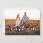 Elegant manuscript eenvoudig één foto save the date (Voorkant)