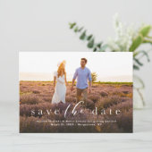 Elegant manuscript eenvoudig één foto save the date (Staand voorkant)