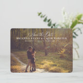 Elegant manuscript eenvoudig één foto save the date (Staand voorkant)