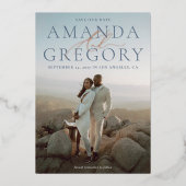 Elegant Manuscript en Serif Moderne Folie sparen d Folie Uitnodiging (Voorkant)