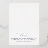 Elegant Manuscript en Serif Moderne Folie sparen d Folie Uitnodiging (Achterkant)