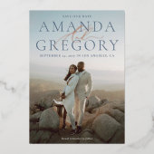 Elegant Manuscript en Serif Moderne Folie sparen d Uitnodiging (Voorkant)