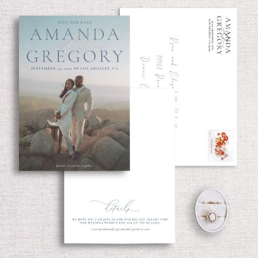 Elegant Manuscript en Serif Moderne Folie sparen d Uitnodiging