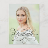 Elegant manuscript in zwarte op enig foto afstuder briefkaart (Voorkant)